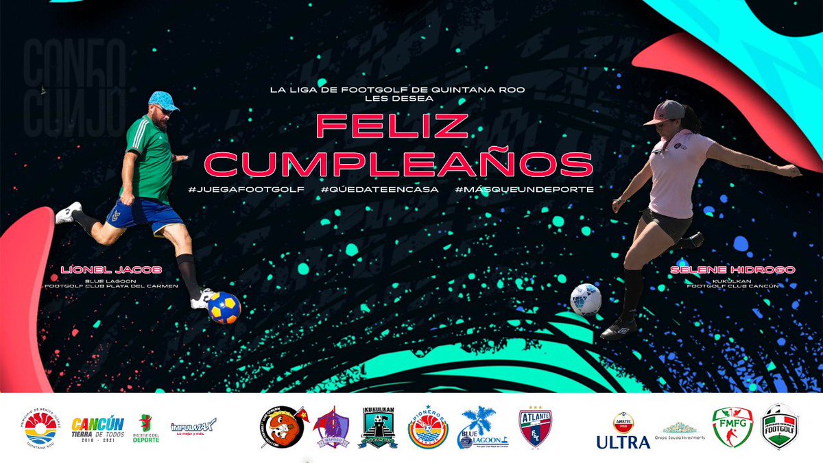 FootGolfCancun's tweet photo. Llegó el #Viernes y hoy queremos felicitar a los cumpleañeros de la #LFGQRoo #SelHidrogo 🗿 #LioJacob 🏝⛳️⚽️ 🚨🎉🎁🎊🛍 https://t.co/Wx33bQYMaq