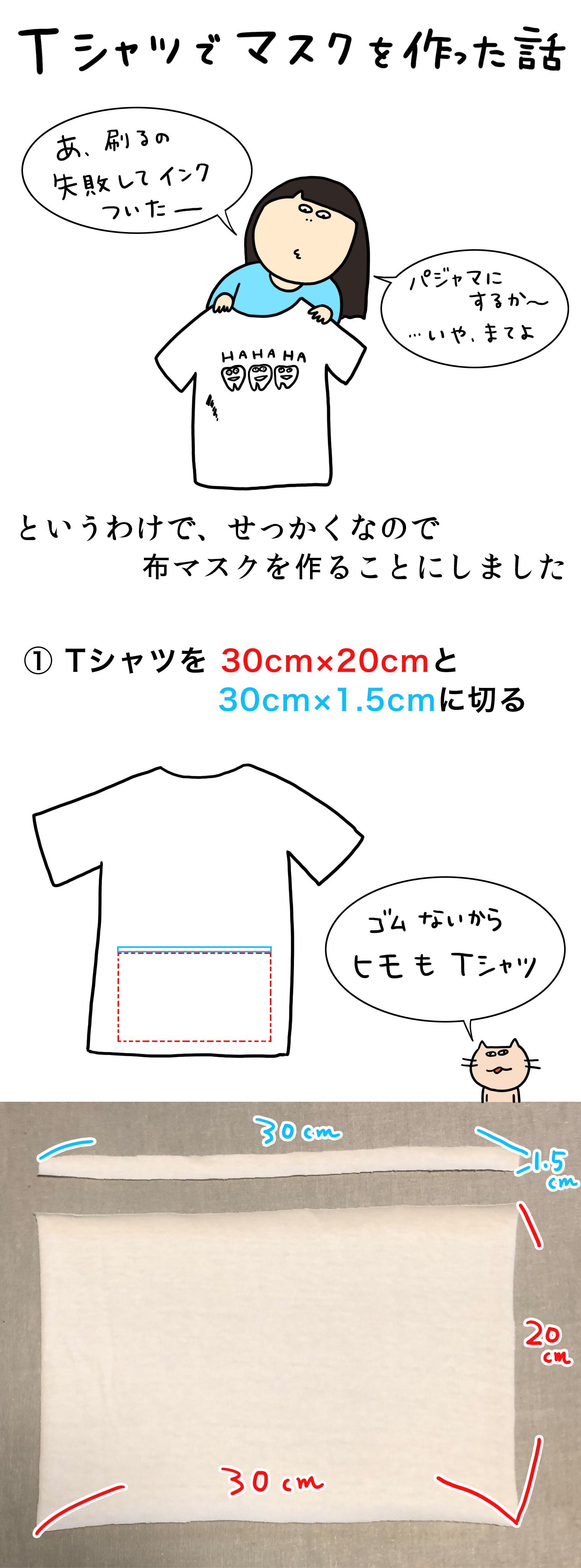 マスク不足もこれで解消 Tシャツでマスクを作る方法 話題の画像プラス