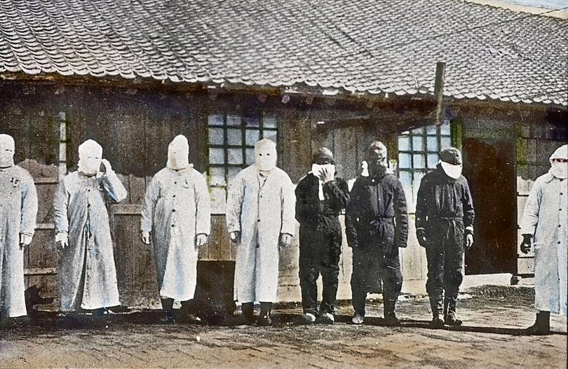 Old photos of doctors & staff in plague hospitals in China during the outbreak of third plague pandemic of 19th century.