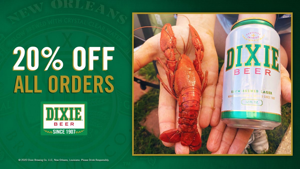 Saints's tweet photo. Make Good Friday a Great Friday! 🙌

Swing by Dixie Brewery to pick up your weekend beer and crawfish!

It's $3.50 for a lb, $10 for 3lbs, $15/5lbs or $28/10lbs. Corn and taters extra

ToGo crawfish will be served from 11 am-2 pm
Beer sales will last until 4 pm (20% off orders) https://t.co/BGaH0LWyik
