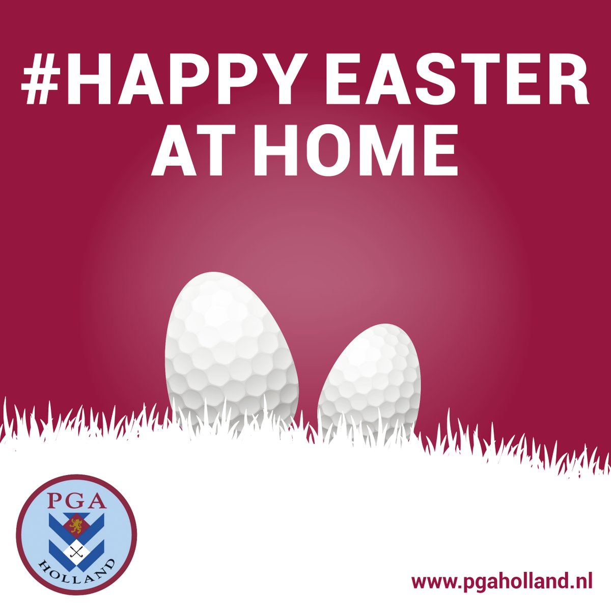 Vrolijk Pasen,

Stay strong en Stay safe ook tijdens de paasdagen. Let op elkaar in deze pittige tijd en probeer ook samen te genieten tijdens Pasen.

Een telefoontje, even facetimen of een kaartje sturen. Zo ontzettend belangrijk.

#happyeasterathome #staysafe #StayStrong  #golf