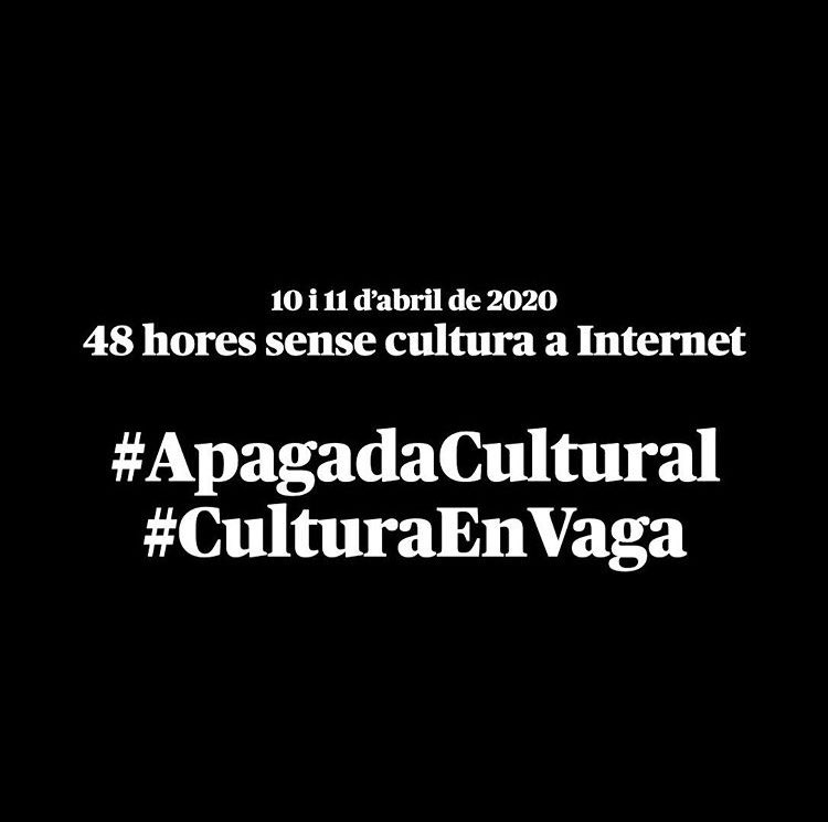GCgarrigues's tweet photo. Des de @GCgarrigues ens afegim a l'#ApagadaCultural de 48 hores perquè estem convençuts que la cultura és essencial i que calen mesures per garantir la supervivència del sector. Visca la cultura i la vida. https://t.co/XhrXAJsCZZ