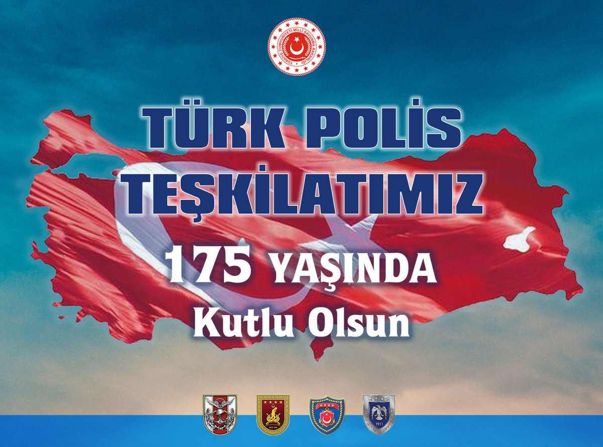 Asil milletimizin huzur ve güvenliği için gece gündüz demeden fedakârca ve kahramanca çalışan, teröristle mücadelede omuz omuza görev yaptığımız Türk Polis Teşkilatı’nın 175’inci kuruluş yıl dönümünü kutluyor, şehitlerimizi rahmetle, gazilerimizi minnetle anıyoruz.