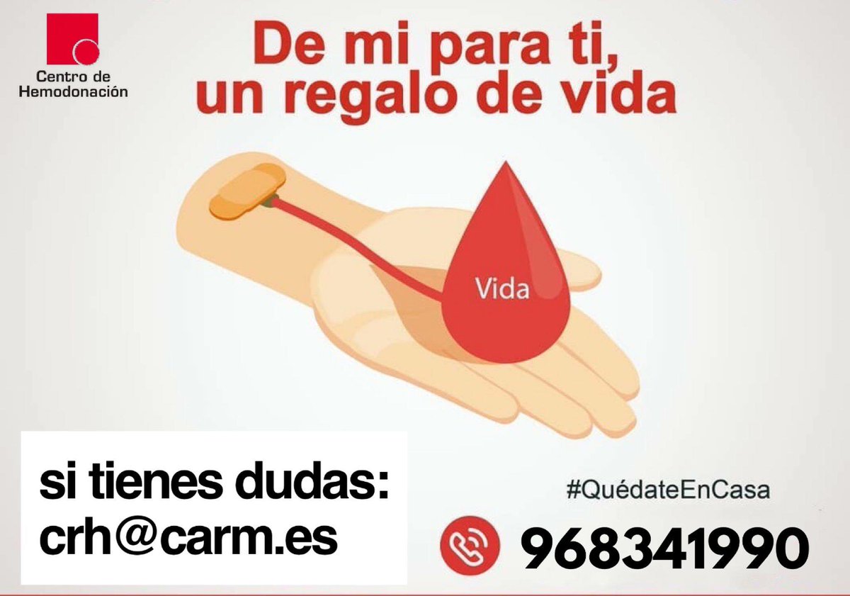 Si te ha llegado un #SMS para donar sangre Mañana Sábado en #caravacadelaCruz centro de salud Mental por favor intenta acudir porque hace mucha falta y respetar el horario indicado en la medida de tus posibilidades para evitar aglomeraciones🙏👏
#ConSMSVoyADonar