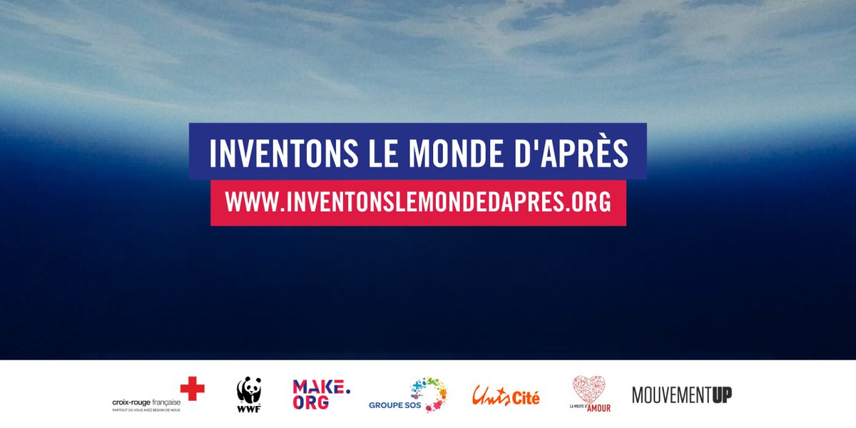 Inventons le monde d'après (@mondeapres) on Twitter photo 💡La <a href="/CroixRouge/">Croix-Rouge fr</a>, le <a href="/WWFFrance/">WWF France 🐼</a> s’associent à <a href="/Make_org/">Make.org</a>, le <a href="/GroupeSOS/">Groupe SOS</a>, en partenariat avec @uniscite, la Meute d’amour et le @mouvement_up pour lancer l’initiative : Inventons le monde d’après !
🙋🏻♀️🙋🏻♂️
Pour plus d'info ▶︎ inventonslemondedapres.org #MondeApres 💡La <a href="/CroixRouge/">Croix-Rouge fr</a>, le <a href="/WWFFrance/">WWF France 🐼</a> s’associent à <a href="/Make_org/">Make.org</a>, le <a href="/GroupeSOS/">Groupe SOS</a>, en partenariat avec @uniscite, la Meute d’amour et le @mouvement_up pour lancer l’initiative : Inventons le monde d’après !
🙋🏻♀️🙋🏻♂️
Pour plus d'info ▶︎ inventonslemondedapres.org #MondeApres