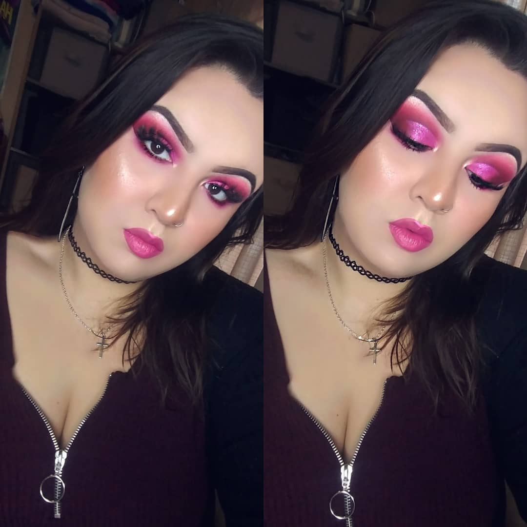 barham_caitlen's tweet photo. Another #conspiracypalette 🐖look starring my fave shade @trishapaytas 
Hot pink is my life😍
Also, another fit pic to go with the look🖤
Hope everyone is staying safe and productive at home💕
#conspiracypalettelooks #shaneglossin #jeffreestarcosmetics #anastasiabeverlyhills https://t.co/GvluNJtR7d