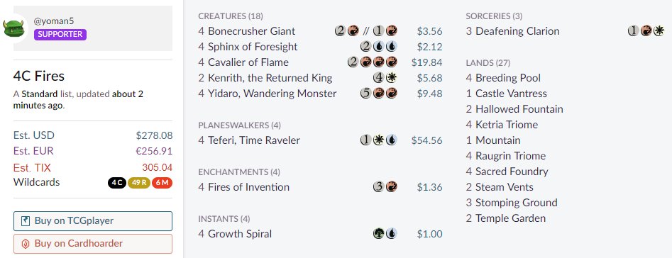Deck 16 4C FiresTrilands are CRAZY https://scryfall.com/@yoman5/d...