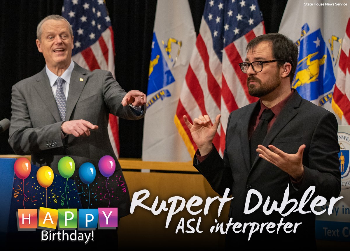 WCVB's tweet photo. You've seen him on TV countless times in recent weeks. A very happy birthday to ASL interpreter Rupert Dubler, who has helped keep all of us informed. https://t.co/vanvNi05Ii
