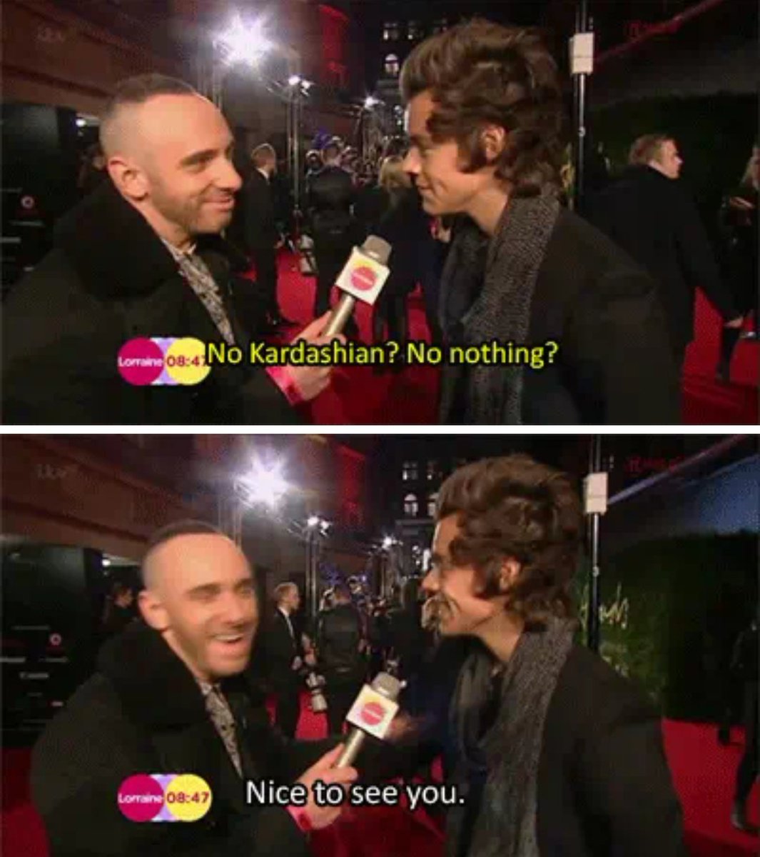 02 December 2013: Harry gets asked about Kendall at the British Fashion Awards but changes the subject.