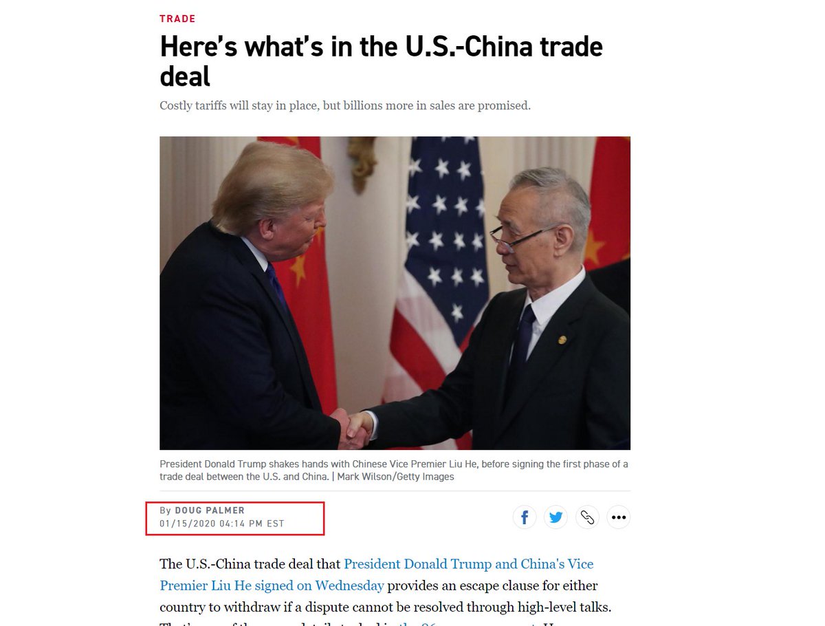 7) The U.S. China trade deal was also signed on January 15th.This is a deal China would love to get out of. If Joe Biden were elected, it would likely be canceled.  https://www.politico.com/news/2020/01/15/what-is-in-us-china-trade-deal-099399