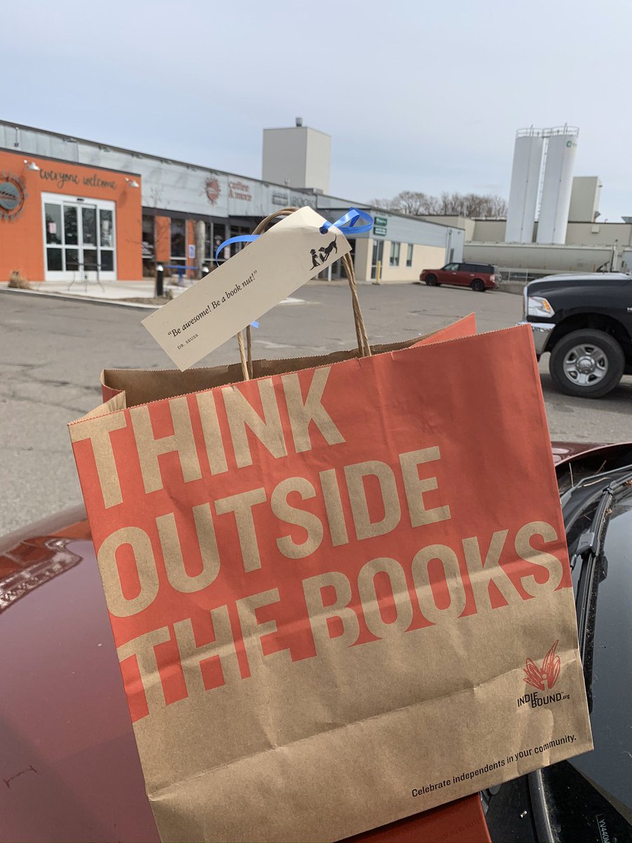 Trina and Lydia supporting a local book store by using their curbside pick up. Now I get to read a new book about Winston Churchill!