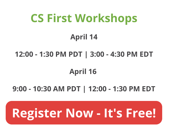 Are you a teacher in a Title 1 School?  Attend <a href="/edtechteam/">EdTechTeam, Inc.</a> FREE CS First virtual training April 14 &amp; 16! #edtechteam events.edtechteam.com/cs-first-dista…