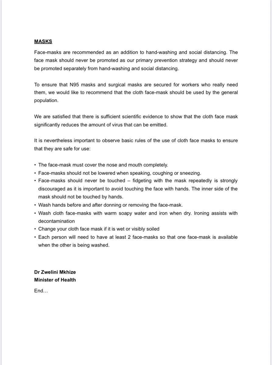 Breakdown of the number of confirmed #COVID19 cases announced today as well as cloth face mask recommendations #StayHomeSA #staySafe #ClothFaceMask