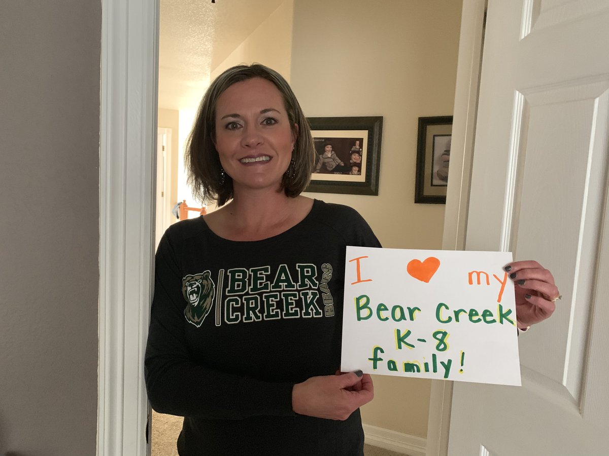 BCK8Bears's tweet image. Mrs. Swanson showing her Bear spirit!  We ❤️ you too!