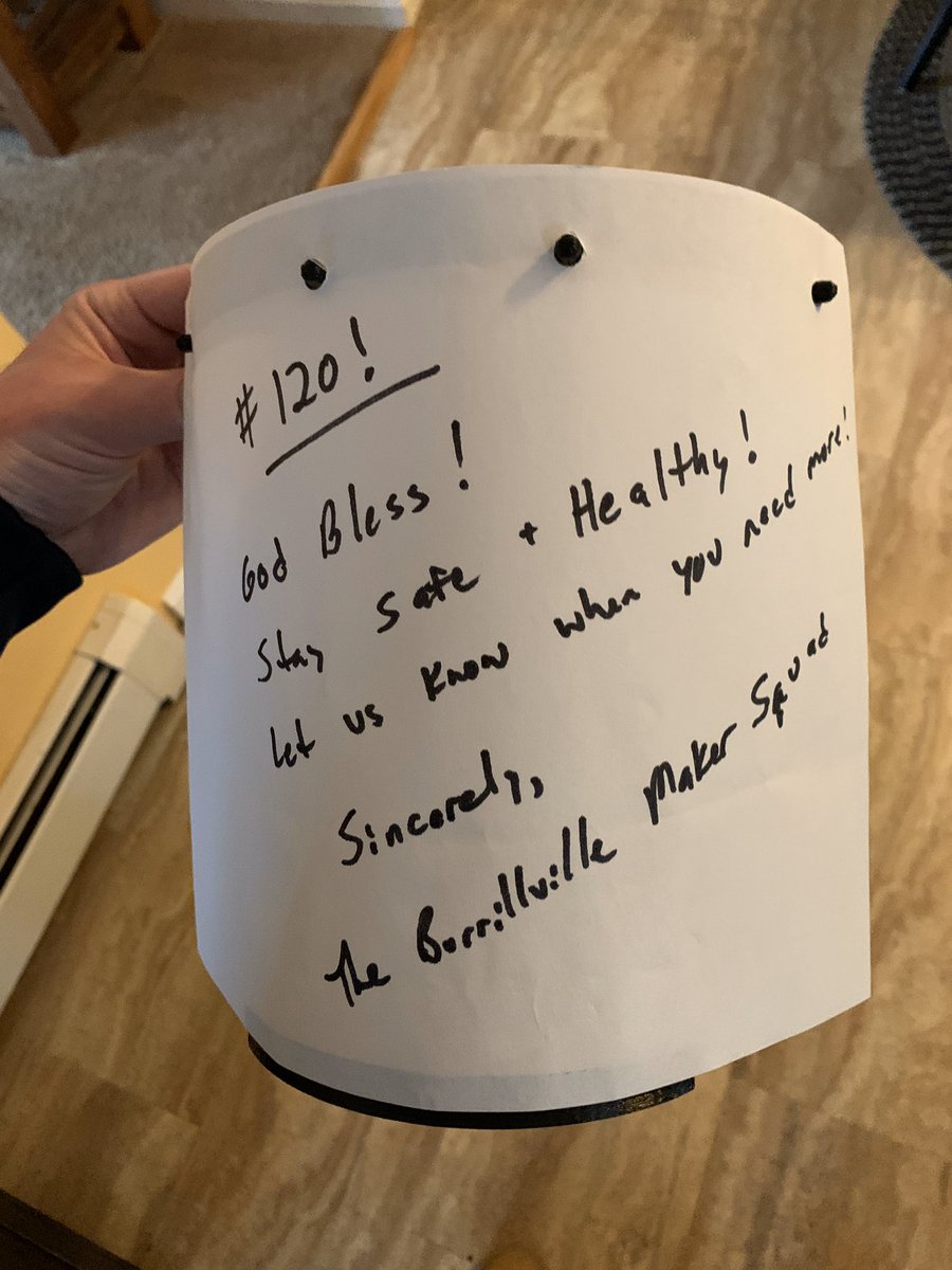 bronco_steam's tweet image. Senior Zach Lawton delivers the final 25 face shields out of the original order of 120! We did it in a week! The #BurrillvilleMakerSquad (Corrine, Zach, Liam, Seth, Ben, Paul) Rocked it! On to the the next order for the hospitals! @BHSBroncos @PLTWorg @NPHS_TechEd @GovRaimondo