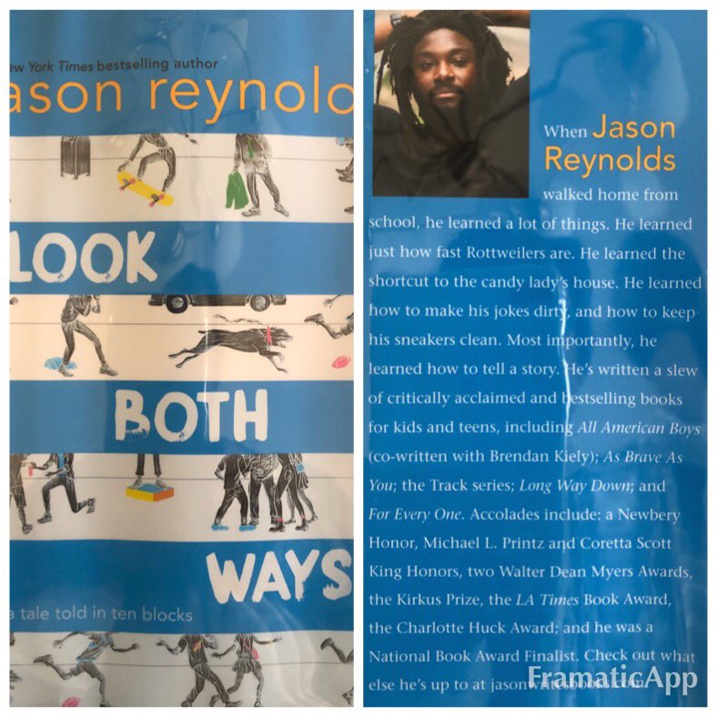Monday @ 9:30AM <a href="/JasonReynolds83/">Jason Reynolds News</a> reads from his book, Look Both Ways❣️