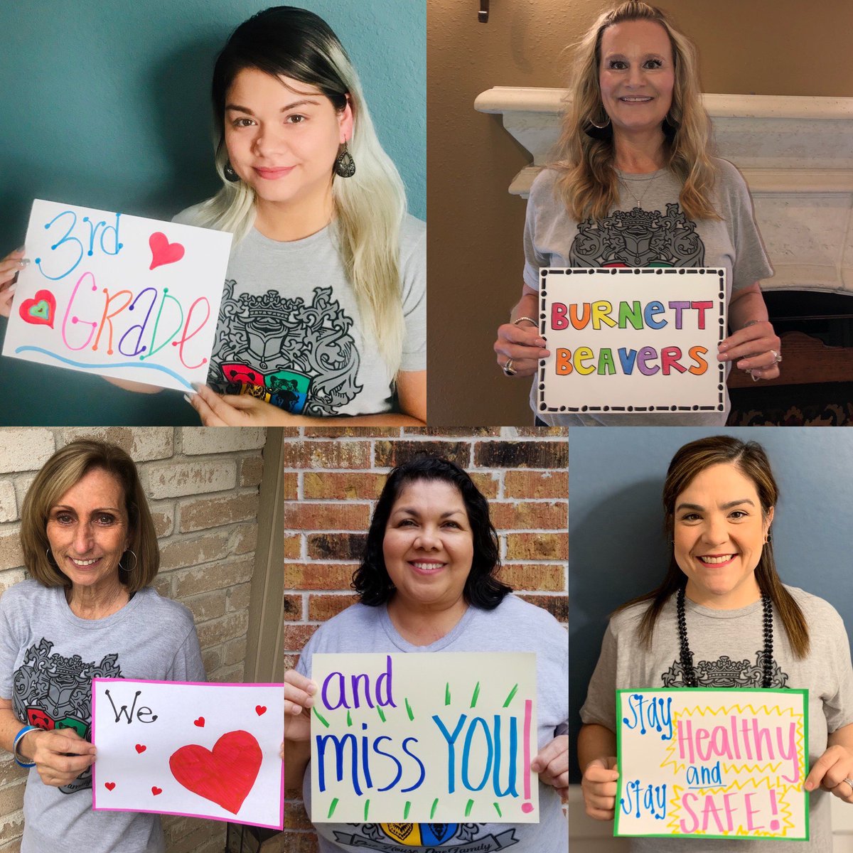 AlanizYagaira's tweet photo. This past week, as a team, we sent out a message to our 3rd graders. It has been a tough adjustment, but I’m lucky to be part of such a great team and we have relied on each other possibly more than ever. Just another learning curve! #PISDStrong #BurnettES https://t.co/2vJUXFvj7B