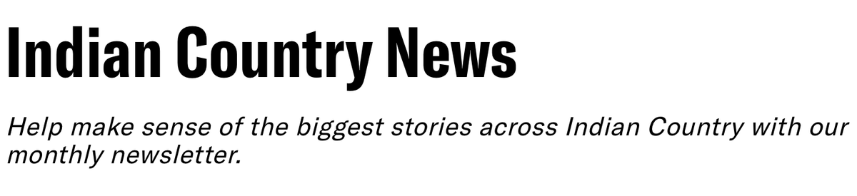 11/ Find more of HCN's Indigenous Affairs work here:  https://hcne.ws/3aYbxco , or sign up for the free Indian Country Newsletter to get monthly updates:  https://hcne.ws/2saAr4f 