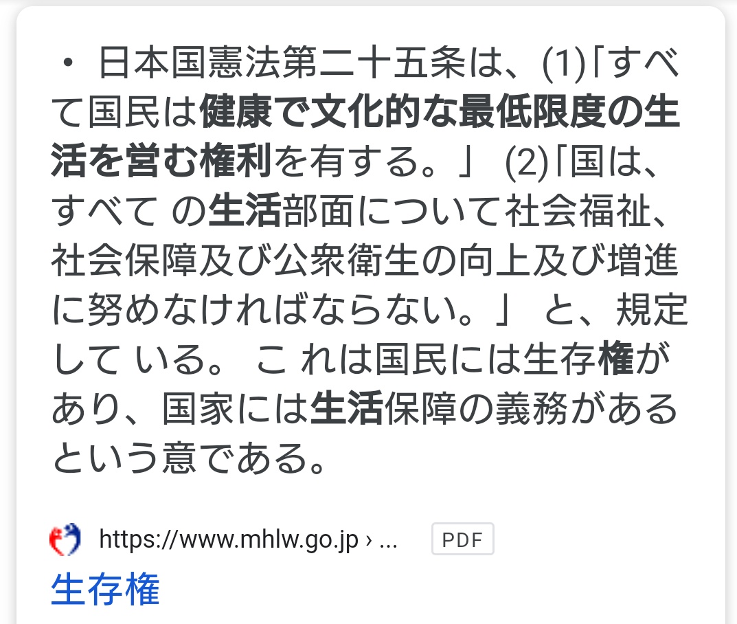 𝕞𝕒𝟚 On Twitter 日本国憲法第２５条だよ 小学生の頃覚えさせられ