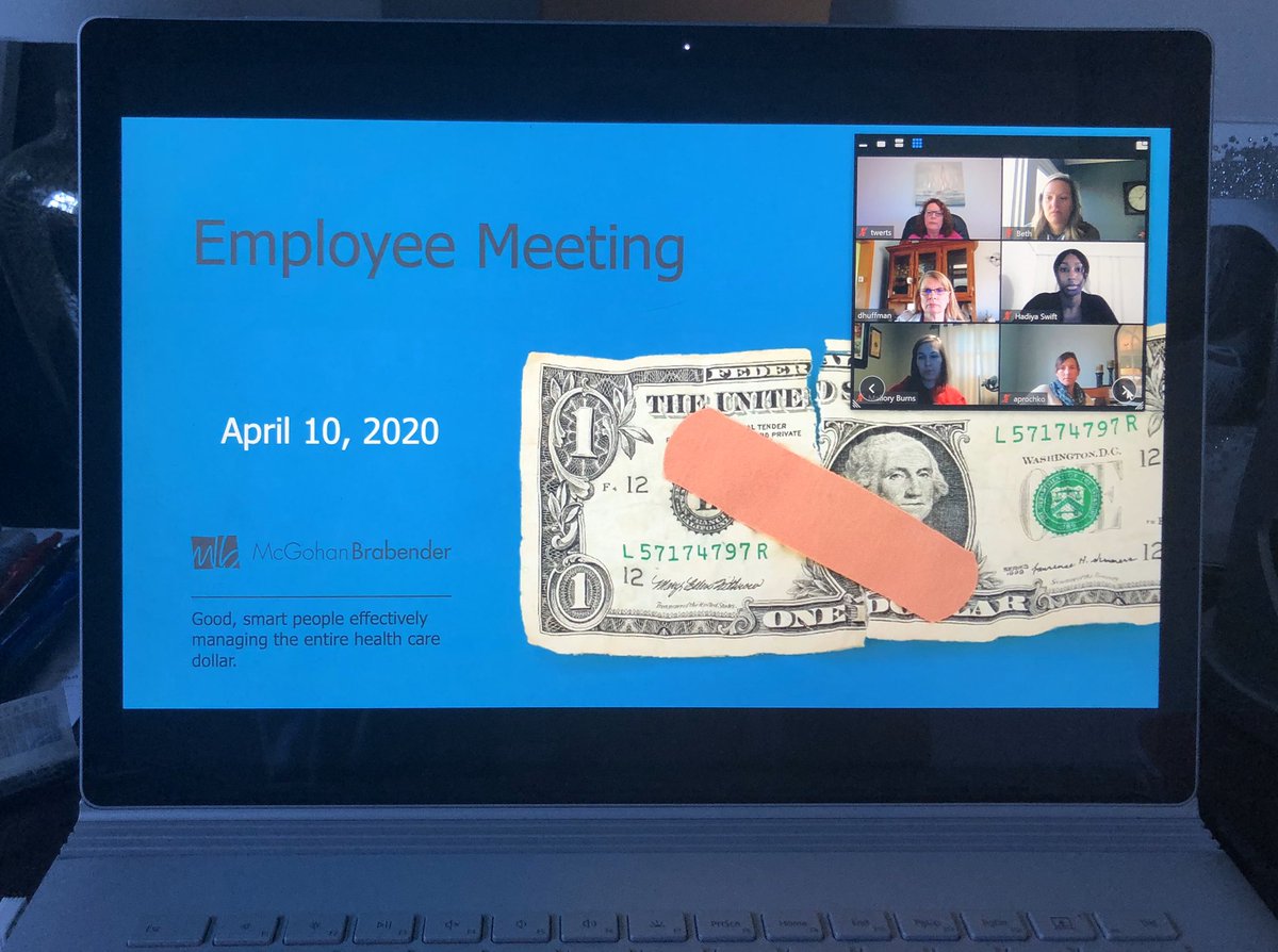 mb_benefits's tweet photo. Today, MB had our first virtual employee meeting! It was the perfect way to kick off this Friday morning. Such a great way to see all of our coworkers faces after our 4th week of working from home! Welcome to all of our new hires who we got to meet remotely! ❤️ #MuchBetterAtMB https://t.co/Z6bhFerIgx