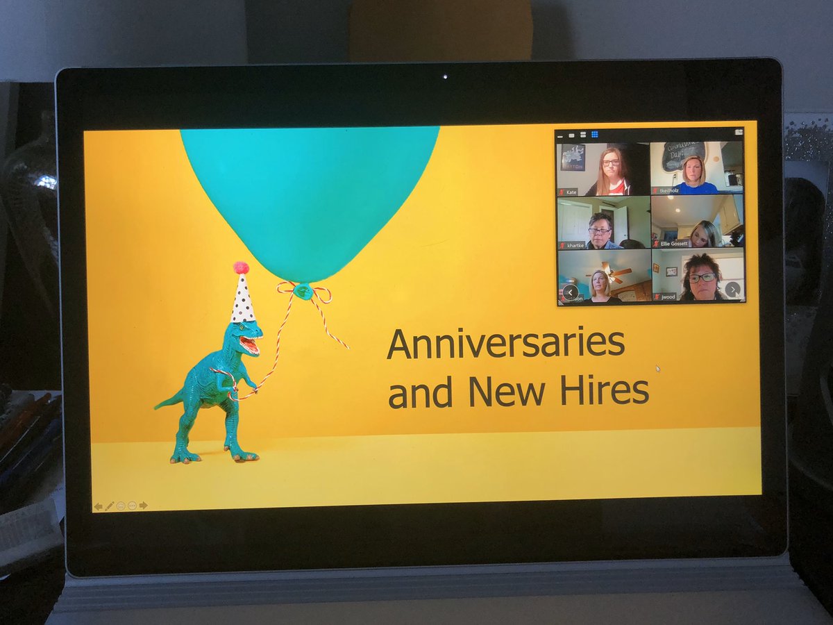 mb_benefits's tweet photo. Today, MB had our first virtual employee meeting! It was the perfect way to kick off this Friday morning. Such a great way to see all of our coworkers faces after our 4th week of working from home! Welcome to all of our new hires who we got to meet remotely! ❤️ #MuchBetterAtMB https://t.co/Z6bhFerIgx