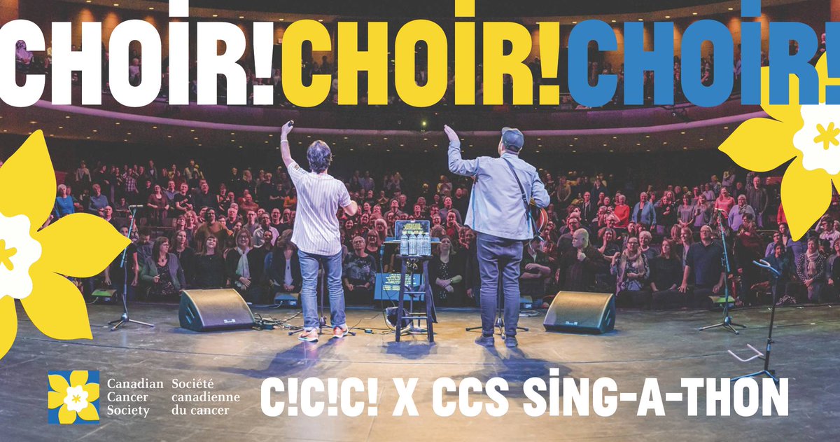 choirchoirchoir's tweet photo. Our live Choir!ntine w/ @cancersociety is TOMORROW at 3 PM. But you don't have to wait make a difference for the more than 1 million people in Canada living with and beyond cancer right now. Donate now to support the #DaffodilCampaign - https://t.co/gpx4xHHgWj. #CCCxCCS https://t.co/72lnL9S5Fk