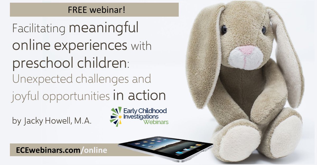 ECEWebinars's tweet photo. Stay true to #DAP and offer meaningful ONLINE experiences with #preschool children. Join Jacky Howell,  @azure28 to learn how to connect with #preschool children online during the COVID019 crises. https://t.co/aMWfZNcS2T #chiildcare #earlyed #earlychildhood #ECEtech  #NAEYC https://t.co/5ZKDg7VmLX