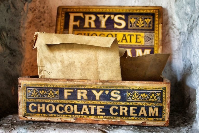 The British Chocolate Cream bar created by Joseph Fry in 1866 is the oldest candy bar in the world, BUT the oldest WRAPPED INDIVIDUAL chocolate bar is Canada’s “Pal-O-Mine” created by James and Gilbert Ganong in 1873 in St. Stephen, New Brunswick, where they are still made today.