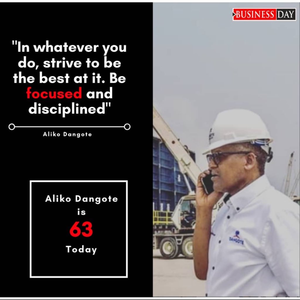 Happy 63rd birthday to Africa\s richest man and Chairman, Aliko Dangote. 