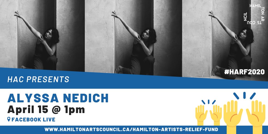 HamArtsCouncil's tweet photo. Up next week: Join ALYSSA NEDICH in a dance workshop, and get your body moving 🕺💃
Watch her on Facebook Live🔥
ℹ️Wednesday, April 15, at 1PM
🌐https://t.co/dkotBYMKi5
#HamOnt #HARF2020 #HamOntStrong https://t.co/JqNdLOxP2b