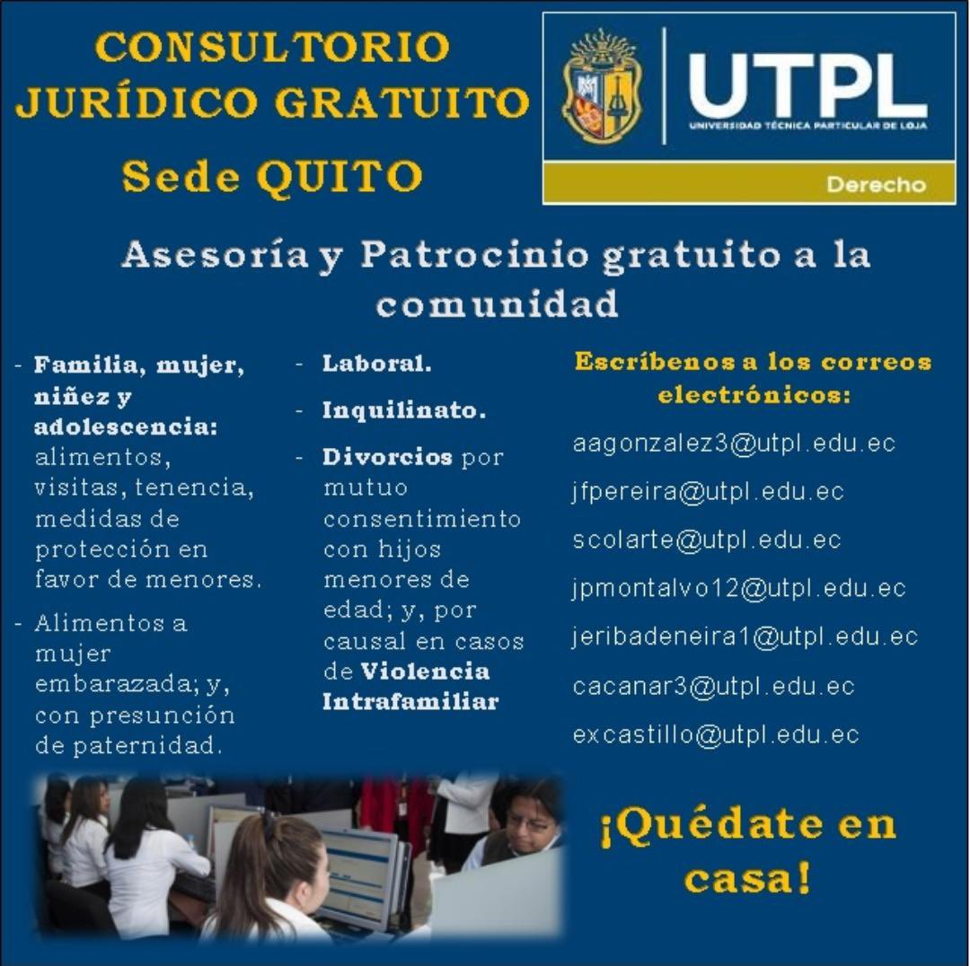 mabeeguiguren's tweet photo. Estimados usuarios ponemos a su disposición nuestros servicios de asesoría jurídica gratuita mediante correo electrónico o teléfono, en nuestros consultorios Quito, Guayaquil, Cuenca y Loja. https://t.co/nKKtomTRVP