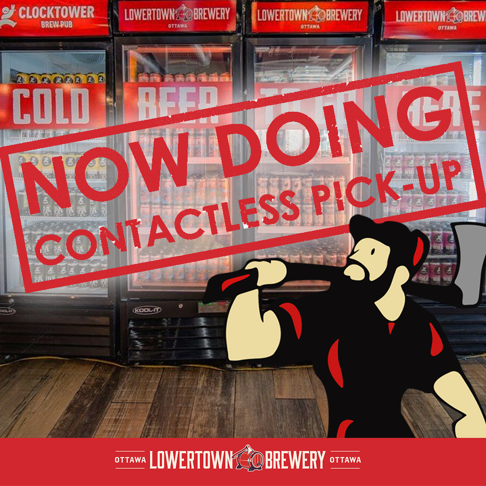 BEER AVAILABLE  🎉 We're selling our delicious craft beer today &amp; tomorrow through contact-less pickup. 

⇢ Pick-up at #LowertownBrewery in the Market (73 York St.) 
⇢ Friday-Saturday, 12-7pm

#ottawabeer #craftbeer #craftbeerlovers #613 #bywardmarket #shoplocal