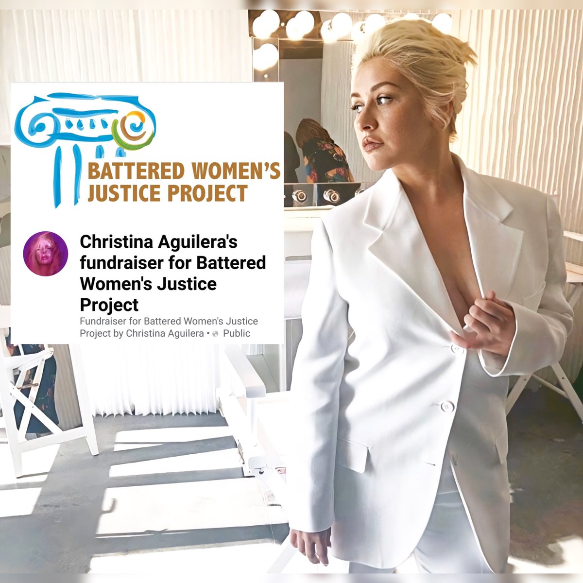 In 2018 Christina Aguilera created a fund raiser and encouraged her followers to consider joining her for  #GivingTuesday to help support the Battered Women’s Justice Project.