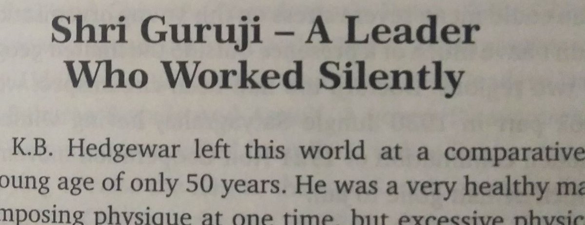 Shri Guruji who nurtured the tender plant of RSS; his role in support of Quit India Movement on principles set by Dr. Hedgewar is explained in detail which common people are not aware of.  @TheIndianMukesh  @Krishna_Priiya