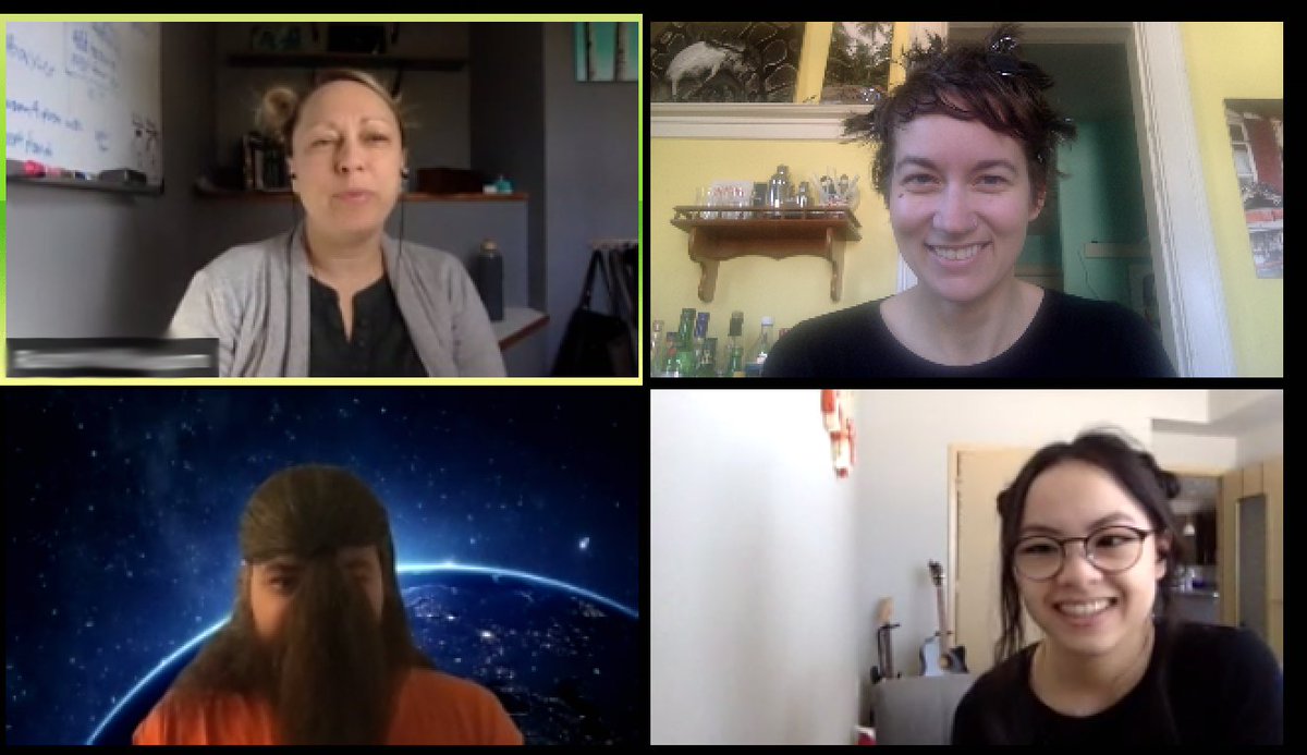 TenFwd's tweet image. It's been tough with all the Ten Forwarders remote for the last month, and we've been brainstorming ways to have fun while apart. 

For April, we're doing "Spirit Fridays"! Last week was Pajama Day; today is Funky Hair Day.  💁🏻#madisontech #10fwcrew

Ft. @hilarysk @janessatran_