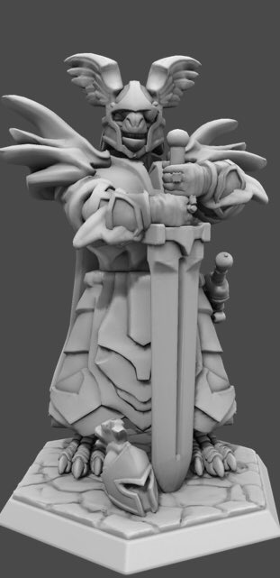 KasonSimoneaux's tweet photo. Ive been trying for three days now to make a mini with my friends 3D printer for a D&amp;D campaign and we’re on prototype six because his printer hates me (not to mention number 4was dropped by yours truly on its head and broke but here’s what it’s supposed to look like #herosforge https://t.co/fTaqStK4QB