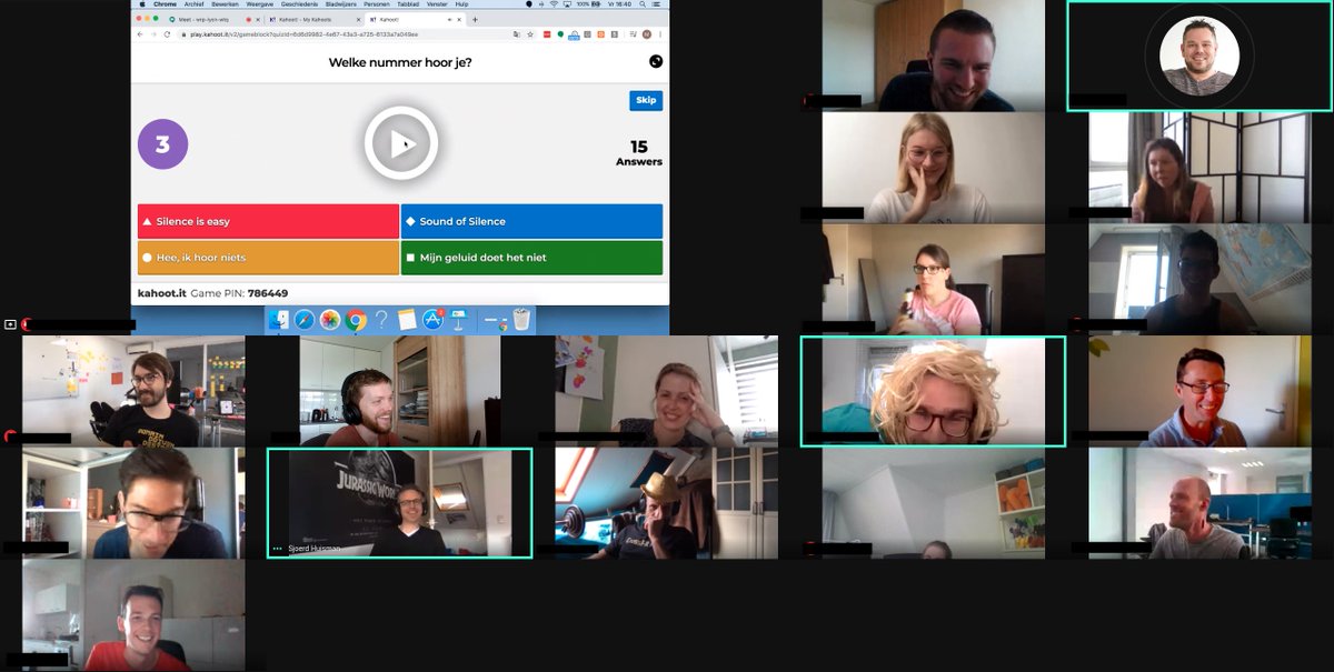 Het is belangrijk dat je ook in deze tijd af en toe met elkaar kunt lachen. Daarom organiseerden wij vandaag een <a href="/Procurios/">Procurios</a> quiz &amp; social om de week af te sluiten! #blijfthuis #thuiswerken #stayunited