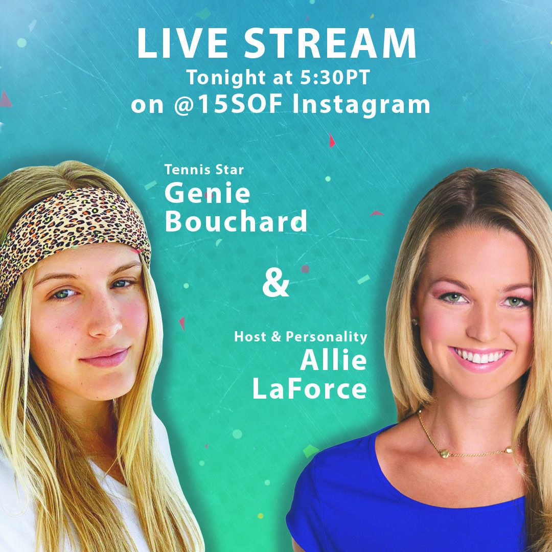 My15SOF's tweet image. Join us as @geniebouchard &amp;amp; @ALaForce takeover the 15SOF Instagram at 5:30pm PT. instagram.com/15sof/

They&apos;ll be giving away prizes, playing games &amp;amp; talking to you about all the creative stuff you&apos;ve been doing. 

Support #ProjectFRONTLINE and local Covid relief organizations