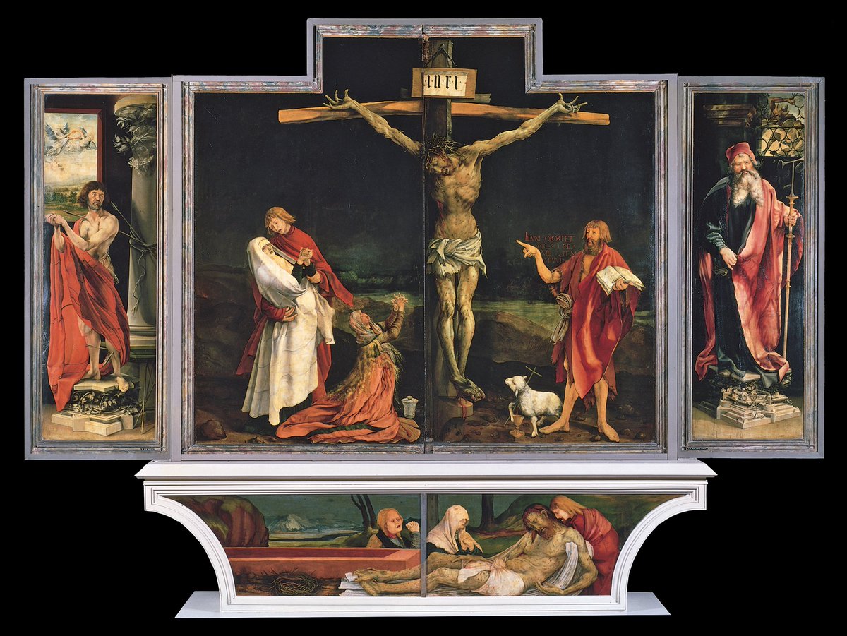 Not a Christian myself, but I doubt any single day has inspired as much beautiful art as Good Friday. Here are some Renaissance favorites to brighten(?) your timeline.Matthias Grunewald, The Isenheim Altarpiece (open) 1512-1516