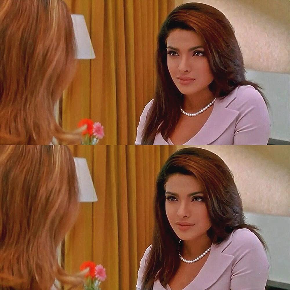 Aitraaz (2004):Ultimately though, Aitraaz is Priyanka Chopra's film. As the deliciously wicked, gold digging, scheming seductress, she chews up every scene she is in with her magnetic screen presence. (Jay Mamtora, BBC)