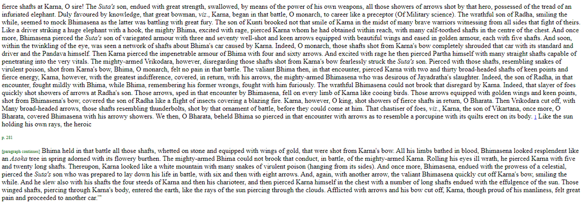 1. Runs away from Bhimsen to another chariot and couldn't face him again2 & 3. Again runs to a different chariot and Dhritrastra says Karna fled from the fight4. Not fleeing but Karna was utterly terrified and anxious by BhimaRemember, all this was done by Bhima's archery!