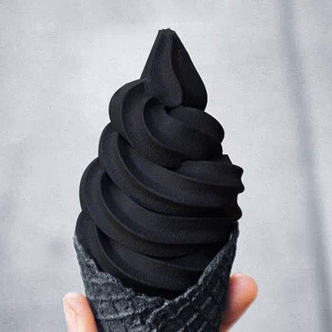 black ice cream is a thing, yes