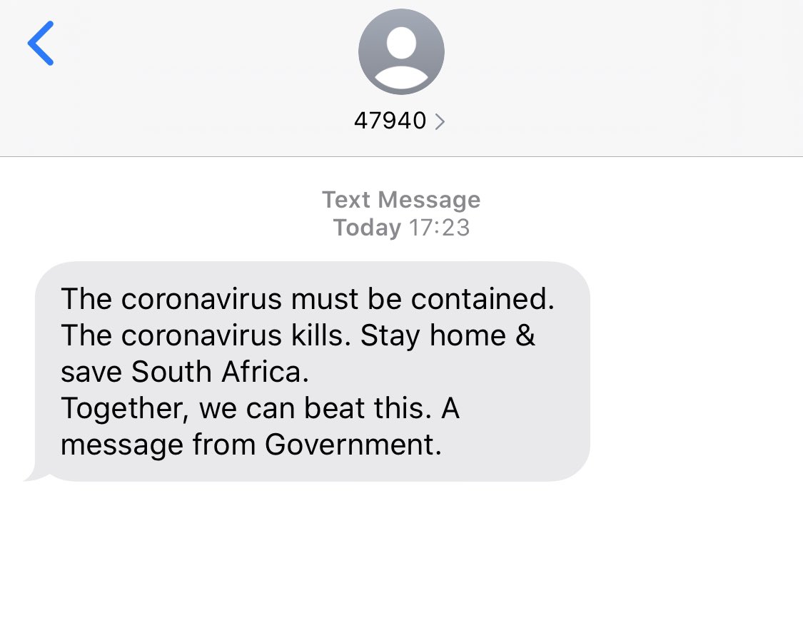 Karabo_Mokgoko's tweet photo. Who else received this? 
“A message from government” https://t.co/DpQ0H3X7su