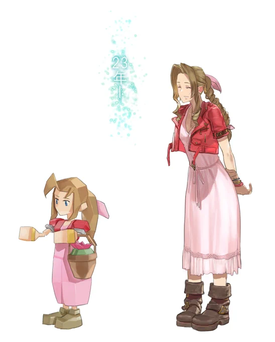 エアリスも描きました。では私もこれからミッドガルに行ってきますね。さよなら世界 #FF7R 