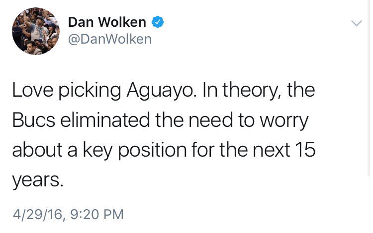 Robero Aguayo (2016)The Bucs traded up to pick Aguayo in the second round.