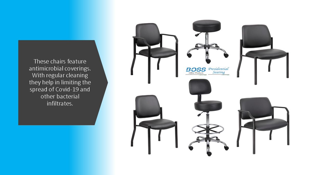 BossChairs's tweet photo. During these uncertain times, Boss Office Products is committed to delivering relevant products including anti-microbial seating and, we have a wide assortment of Commercial, Resimercial, and home office seating and work surfaces to address your work from home office needs. https://t.co/TauiiGE8j4