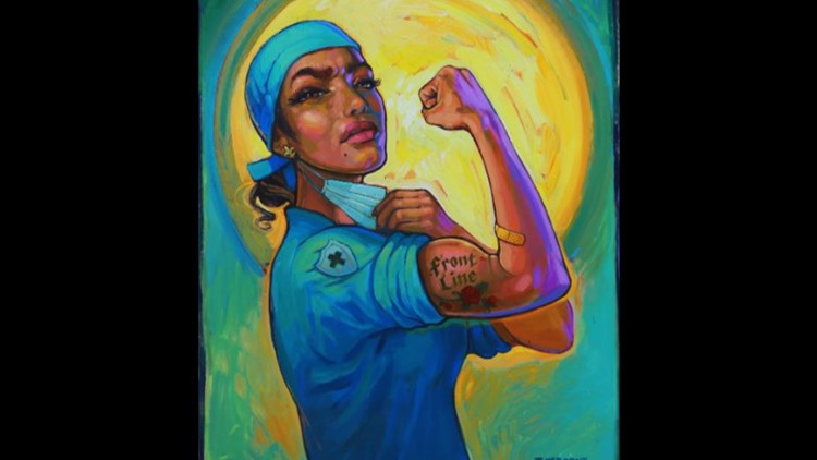 LCMCHealth's tweet photo. Love everything about this. Great work, @TerranceOsborne! 

New Orleans artist honors #healthcare workers with 'Front Line,' homage to Rosie the Riveter https://t.co/TnlNDFaOhG https://t.co/JlS5B8nr9B