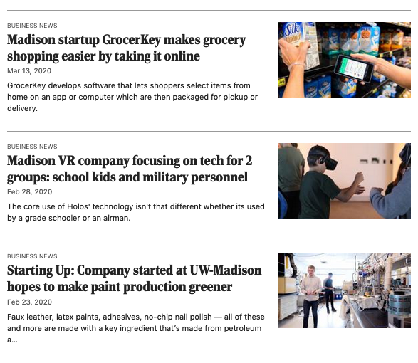 StartingBlockM's tweet photo. Check out the @WiStateJournal  article about Madison startup (and @startingblockm member) Digsite on how they are helping companies conduct market research online!   https://t.co/qgwJ2QGI9Y . . . plus 💟 the "related stories" that had three other @StartingBlockM companies. https://t.co/Xsk2CRo1RZ