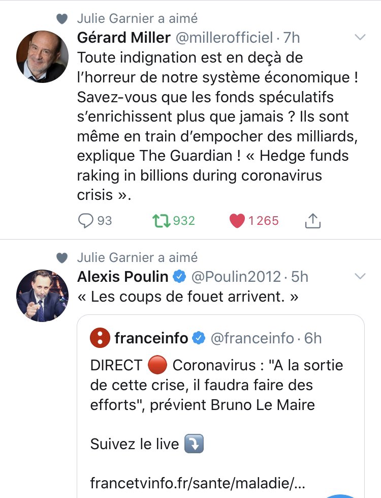 VirginieMartin_'s tweet photo. Quand tu lis ces deux tweets en même temps .... #Tristesse #colere @Poulin2012 @millerofficiel #COVID19fr 😡 https://t.co/0TtaOxr33J