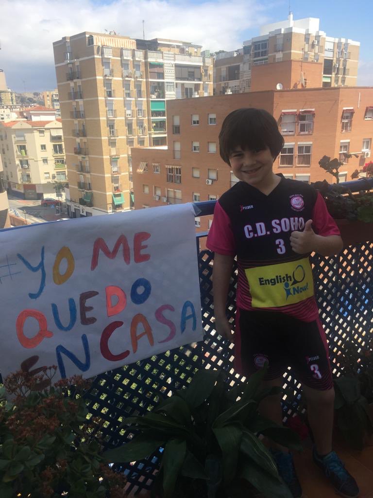 SohoMalagaFS's tweet photo. Los chicos/as del club mandan sus mensajes de animo son unos campeones!!! Pronto volveremos a realizar lo que mas nos gusta⚽️🏀🏐 https://t.co/zxXsyrsI9P